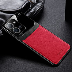 Funda Silicona Goma de Cuero Carcasa FL1 para Vivo V25 5G Rojo