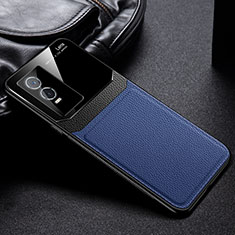 Funda Silicona Goma de Cuero Carcasa FL1 para Vivo Y74s 5G Azul