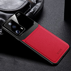 Funda Silicona Goma de Cuero Carcasa FL1 para Xiaomi Civi 2 5G Rojo