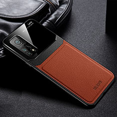 Funda Silicona Goma de Cuero Carcasa FL1 para Xiaomi Mi 10T 5G Marron