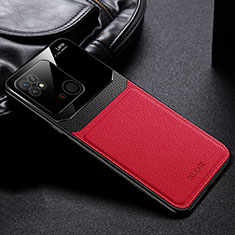 Funda Silicona Goma de Cuero Carcasa FL1 para Xiaomi Redmi 10 India Rojo