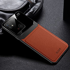 Funda Silicona Goma de Cuero Carcasa FL1 para Xiaomi Redmi 10 Power Marron