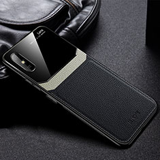 Funda Silicona Goma de Cuero Carcasa FL1 para Xiaomi Redmi 9A Negro