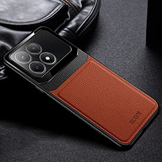 Funda Silicona Goma de Cuero Carcasa FL1 para Xiaomi Redmi K70 Pro 5G Marron