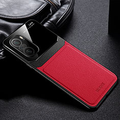 Funda Silicona Goma de Cuero Carcasa FL1 para Xiaomi Redmi Note 10S 4G Rojo