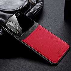 Funda Silicona Goma de Cuero Carcasa FL1 para Xiaomi Redmi Note 9 4G Rojo