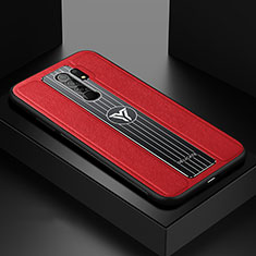 Funda Silicona Goma de Cuero Carcasa FL2 para Xiaomi Redmi 9 Prime India Rojo