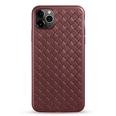 Funda Silicona Goma de Cuero Carcasa G01 para Apple iPhone 11 Pro Marron