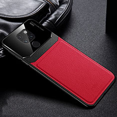 Funda Silicona Goma de Cuero Carcasa H01 para Huawei Mate 20 Rojo