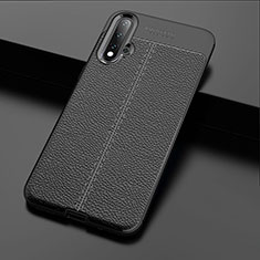 Funda Silicona Goma de Cuero Carcasa H01 para Huawei Nova 5 Pro Negro