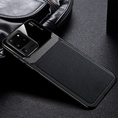 Funda Silicona Goma de Cuero Carcasa H01 para Samsung Galaxy S20 Ultra Negro