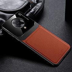 Funda Silicona Goma de Cuero Carcasa H01 para Xiaomi Redmi K30 Pro 5G Marron