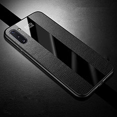 Funda Silicona Goma de Cuero Carcasa H02 para Samsung Galaxy Note 10 Negro