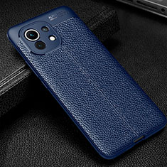 Funda Silicona Goma de Cuero Carcasa H02 para Xiaomi Mi 11 5G Azul