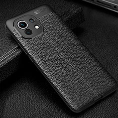 Funda Silicona Goma de Cuero Carcasa H02 para Xiaomi Mi 11 Lite 4G Negro