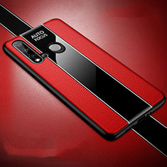 Funda Silicona Goma de Cuero Carcasa H03 para Huawei P20 Lite (2019) Rojo