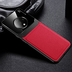 Funda Silicona Goma de Cuero Carcasa H03 para OnePlus 7T Rojo