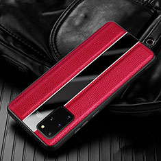 Funda Silicona Goma de Cuero Carcasa H03 para Samsung Galaxy S20 Plus Rojo