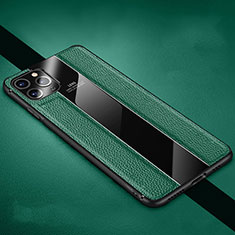 Funda Silicona Goma de Cuero Carcasa H04 para Apple iPhone 11 Pro Max Verde