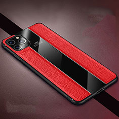 Funda Silicona Goma de Cuero Carcasa H04 para Apple iPhone 11 Pro Rojo