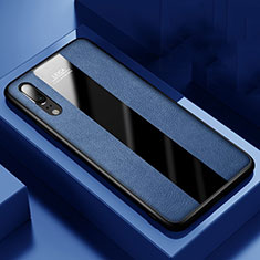Funda Silicona Goma de Cuero Carcasa H04 para Huawei P20 Azul
