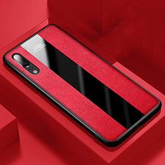 Funda Silicona Goma de Cuero Carcasa H04 para Huawei P20 Rojo