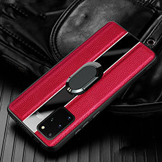 Funda Silicona Goma de Cuero Carcasa H04 para Samsung Galaxy S20 Plus Rojo