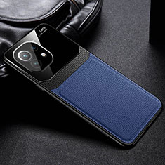 Funda Silicona Goma de Cuero Carcasa H04 para Xiaomi Mi 11 Lite 4G Azul