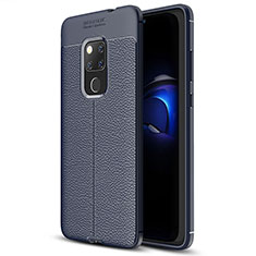 Funda Silicona Goma de Cuero Carcasa H05 para Huawei Mate 20 X 5G Azul