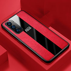 Funda Silicona Goma de Cuero Carcasa H05 para Oppo Reno4 5G Rojo