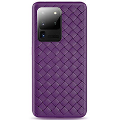 Funda Silicona Goma de Cuero Carcasa H05 para Samsung Galaxy S20 Ultra 5G Morado