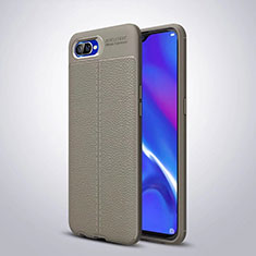 Funda Silicona Goma de Cuero Carcasa H06 para Oppo K1 Gris