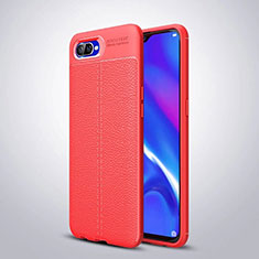 Funda Silicona Goma de Cuero Carcasa H06 para Oppo K1 Rojo