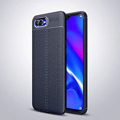 Funda Silicona Goma de Cuero Carcasa H06 para Oppo RX17 Neo Azul