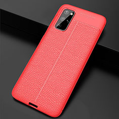 Funda Silicona Goma de Cuero Carcasa H06 para Samsung Galaxy S20 Plus Rojo