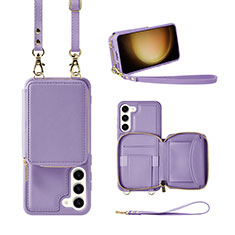 Funda Silicona Goma de Cuero Carcasa JM1 para Samsung Galaxy S22 5G Morado