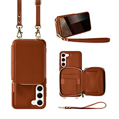 Funda Silicona Goma de Cuero Carcasa JM1 para Samsung Galaxy S24 Plus 5G Marron