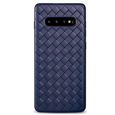 Funda Silicona Goma de Cuero Carcasa L02 para Samsung Galaxy S10 5G Azul