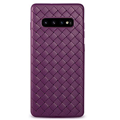 Funda Silicona Goma de Cuero Carcasa L02 para Samsung Galaxy S10 5G Morado