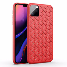 Funda Silicona Goma de Cuero Carcasa para Apple iPhone 11 Pro Rojo