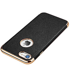 Funda Silicona Goma de Cuero Carcasa para Apple iPhone 7 Negro