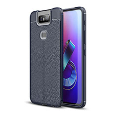 Funda Silicona Goma de Cuero Carcasa para Asus Zenfone 6 ZS630KL Azul