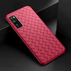 Funda Silicona Goma de Cuero Carcasa para Huawei Enjoy Z 5G Rojo