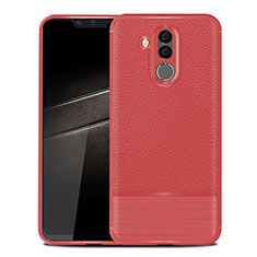 Funda Silicona Goma de Cuero Carcasa para Huawei Mate 20 Lite Rojo