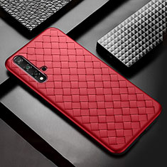 Funda Silicona Goma de Cuero Carcasa para Huawei Nova 5 Pro Rojo