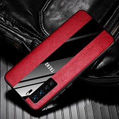 Funda Silicona Goma de Cuero Carcasa para Huawei P40 Lite 5G Rojo