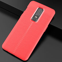 Funda Silicona Goma de Cuero Carcasa para OnePlus 6 Rojo