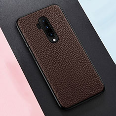 Funda Silicona Goma de Cuero Carcasa para OnePlus 7T Pro 5G Marron