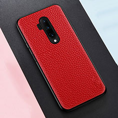 Funda Silicona Goma de Cuero Carcasa para OnePlus 7T Pro Rojo