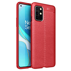 Funda Silicona Goma de Cuero Carcasa para OnePlus 8T 5G Rojo